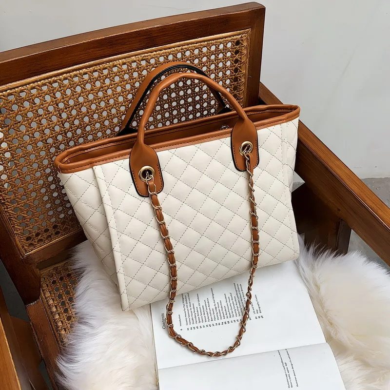 Модная большая сумка на плечо женские дорожные сумки кожаная стеганая из