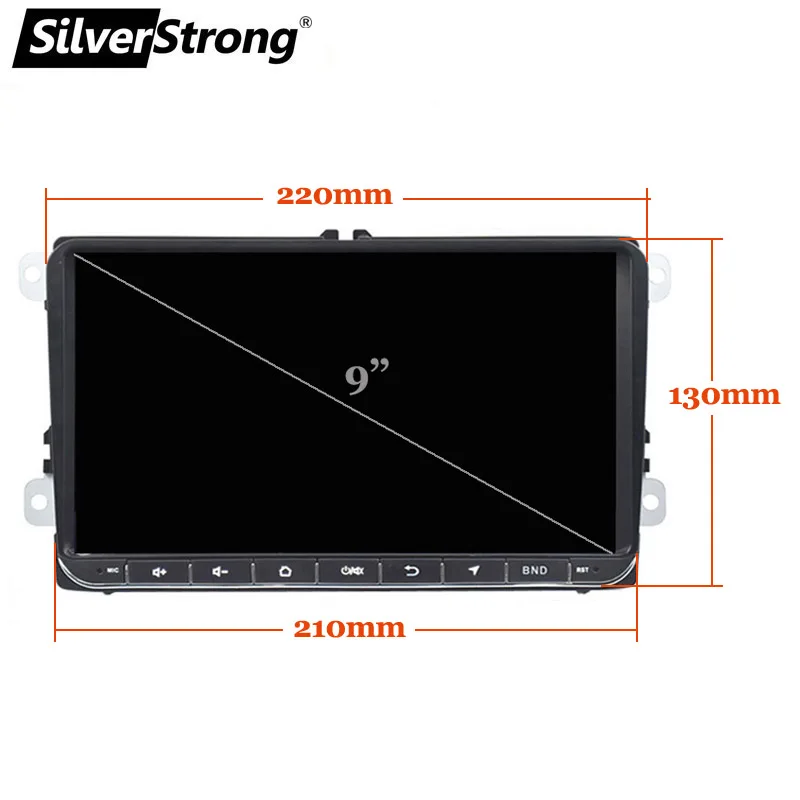 SilverStrong Android9.0 ips 4G модем автомобильный 2Din радио gps для VolksWagen Tiguan Golf MK6 MK5 опционально DSP TPMS DVR
