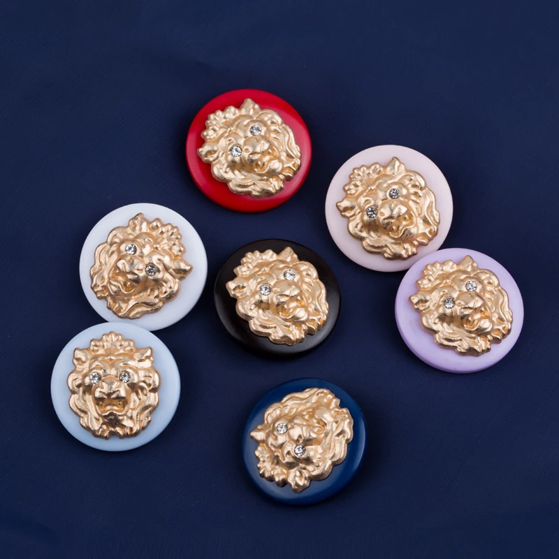Модные металлические пуговицы 5 шт. высококачественные брендовые в форме головы