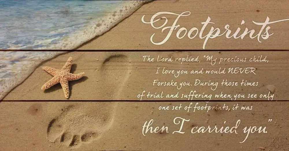 

Footprints in the Sand Beach Scene Art Film Print Silk Poster Home Wall Decor 24x36inch