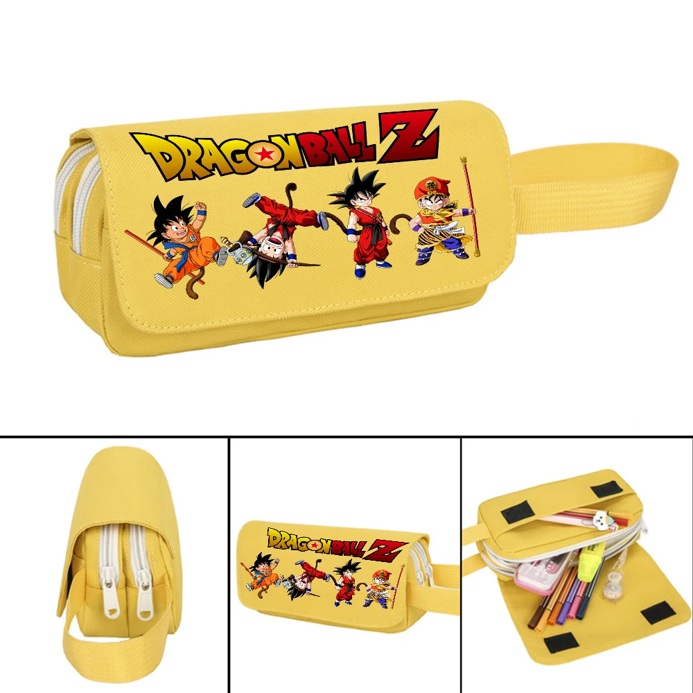 Dragon Ball PencilCase Double Zipper Son Goku Gohan Stationery Bag Student School Pen Case Box Large Capacity Pencil | Дом и сад