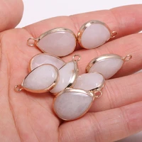 2pcs drop shaped faceted charm pendant white stone for jewelry making diy nacklace earring 13x23mm