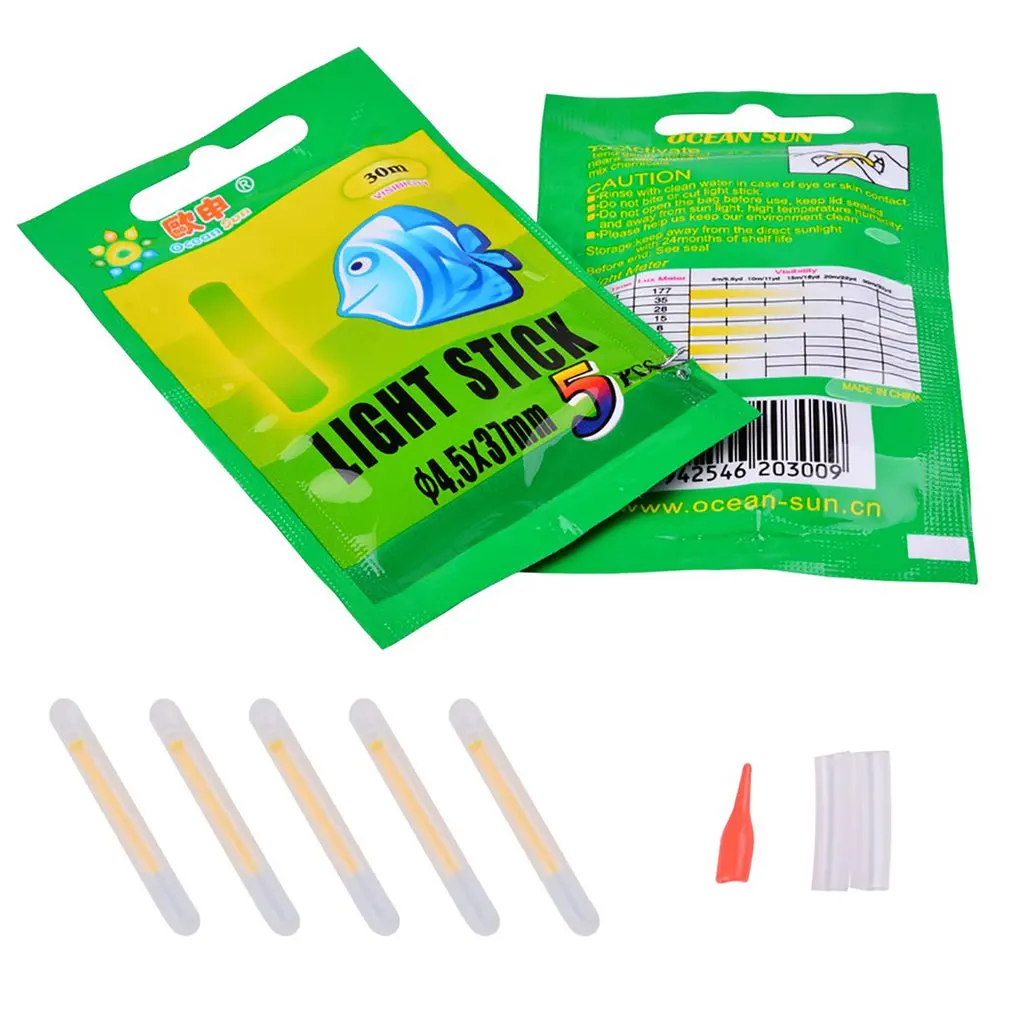 

5 PCS Fishing Float Light Stick Fluorescent Lightstick Night Float Rod Light Dark Glow Stick Useful Lots Fishing Tackle