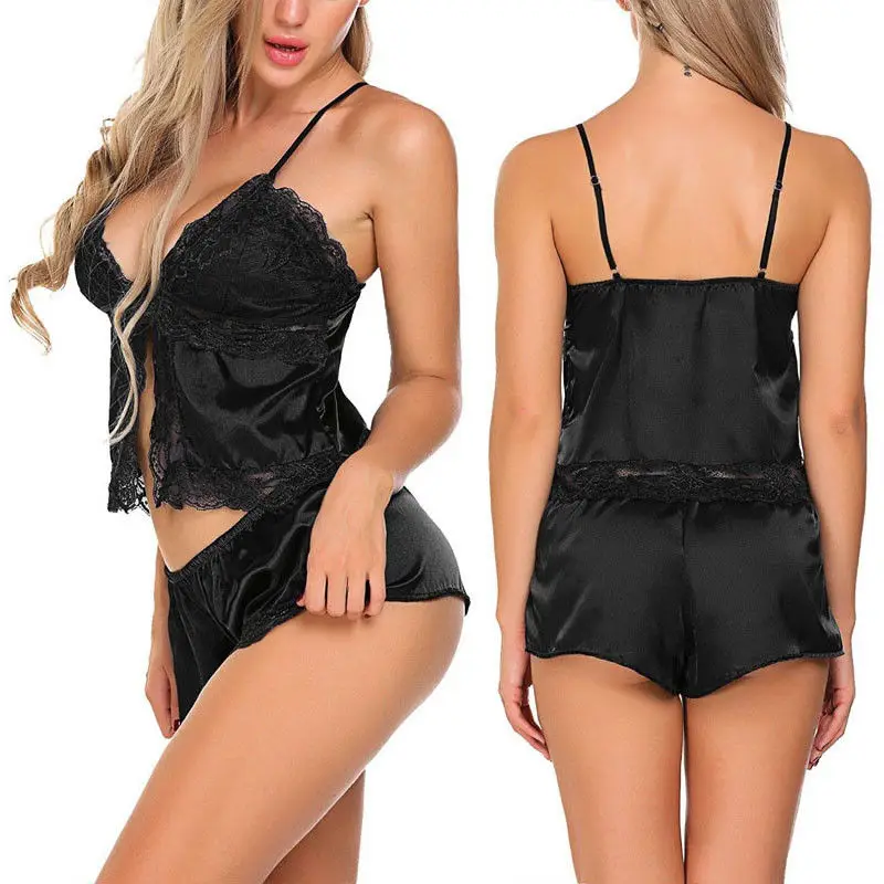 Женский пижамный комплект из 2 предметов пикантное нижнее белье ночная рубашка