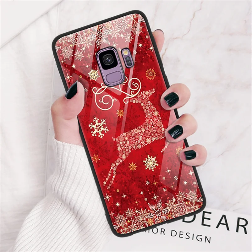 С рисунком рождественского оленя чехол для samsung Galaxy A30 A40 A50 A70 M20 J4 J6 A6 A7 A8 A9 J5 J7 S8 S9 S10 Plus Note 8 9 10 Pro Caso