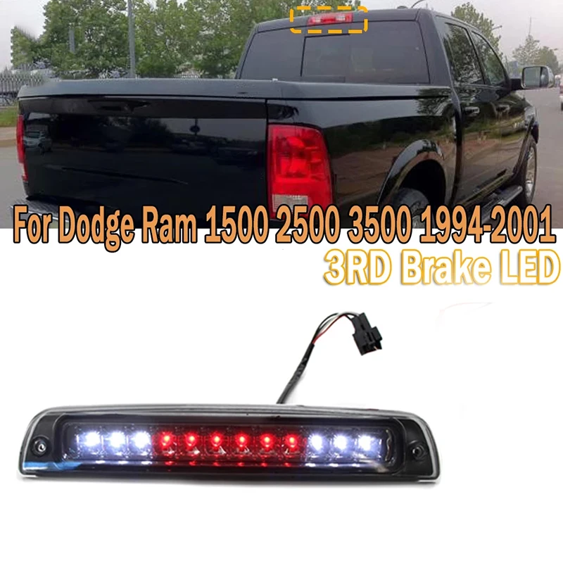 

1 PCS 55077263AB Black ABS+PC High Mount LED 3Rd Brake Light Lamp for Dodge Ram 1500/2500/3500 1994-2001 Smoke
