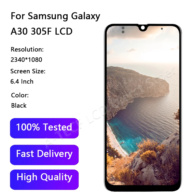 Оригинальный AMOLED A30 жк дисплей для Samsung Galaxy с рамкой сенсорный экран в сборе A305/DS