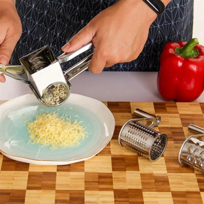 

Rotary Cheese Grater Shredder Butter Cutter Cheese Shredder Slicer Garlic Grinder Kitchen tool Stainless Steel Multi-functional