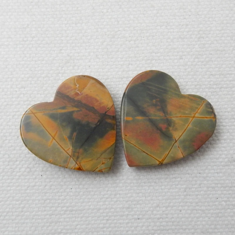 Натуральный Камень Многоцветный Пикассо яшма ручной работы сердце из кабошона