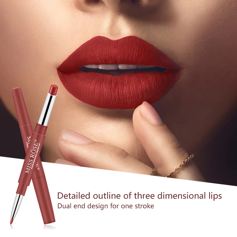 MISS ROSE 2в1 матовая губная помада карандаш для женщин водостойкая Обнаженная