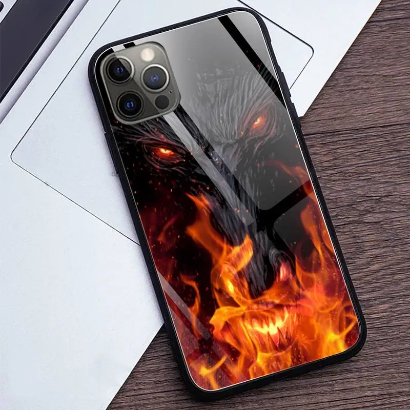scary horror skull hot demon girl phone case tempered glass for iphone 12 11 pro xr xs max 8 x plus se 2020 12 pro max mini case free global shipping