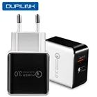 DUPILINK 5 в 3A Быстрая зарядка QC 3,0 USB зарядное устройство для Huawei P30 iPhone X XS MI 8 Поддержка EU US Plug мобильный телефон быстрое зарядное устройство