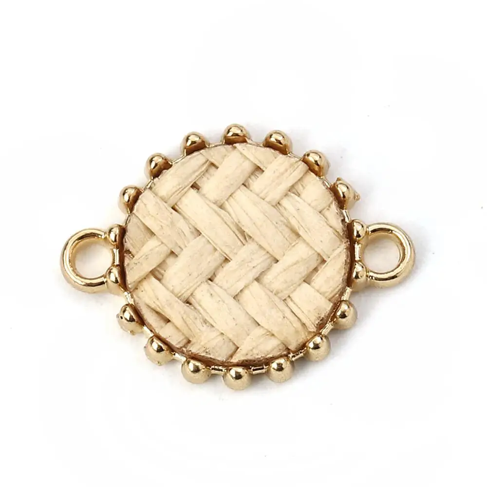 Doreen Box новые коннекторы из сплава на основе цинка круглые золотые тканые для