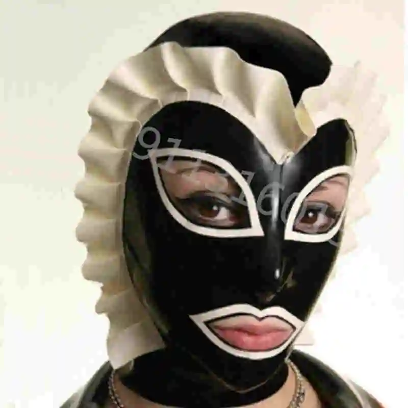 

New 100% Latex Rubber Mask Masque Fashion Trim Unique Maske 0.4mm Size XXS-XXL