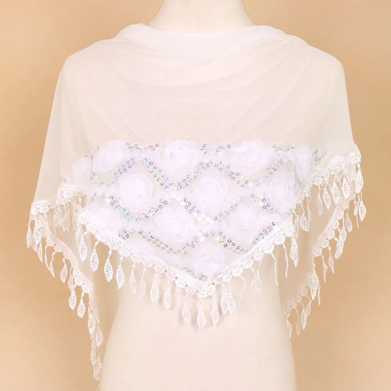 

Fashion Church Shawl Lace Veil Polyester Scarf Bandana Church Prayer Wedding Mantilla Chapel White Embroidered Hijab Women Scarf