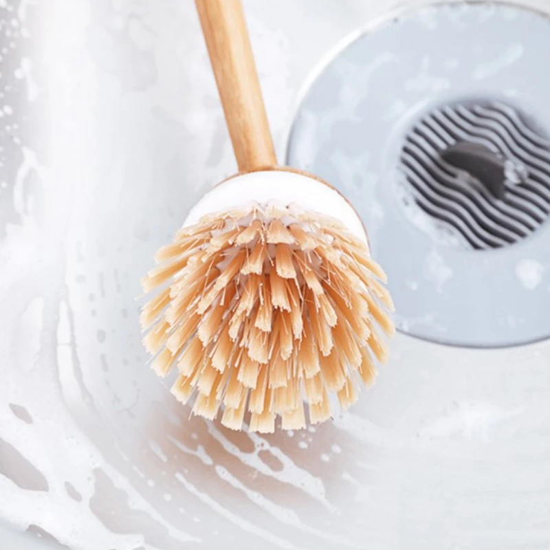 

Multifunction Cleaning Brush with Long Handle Pan Pot Dish Bowl Scrubber Wooden Washing Brushes Tools Kitchen Gadget