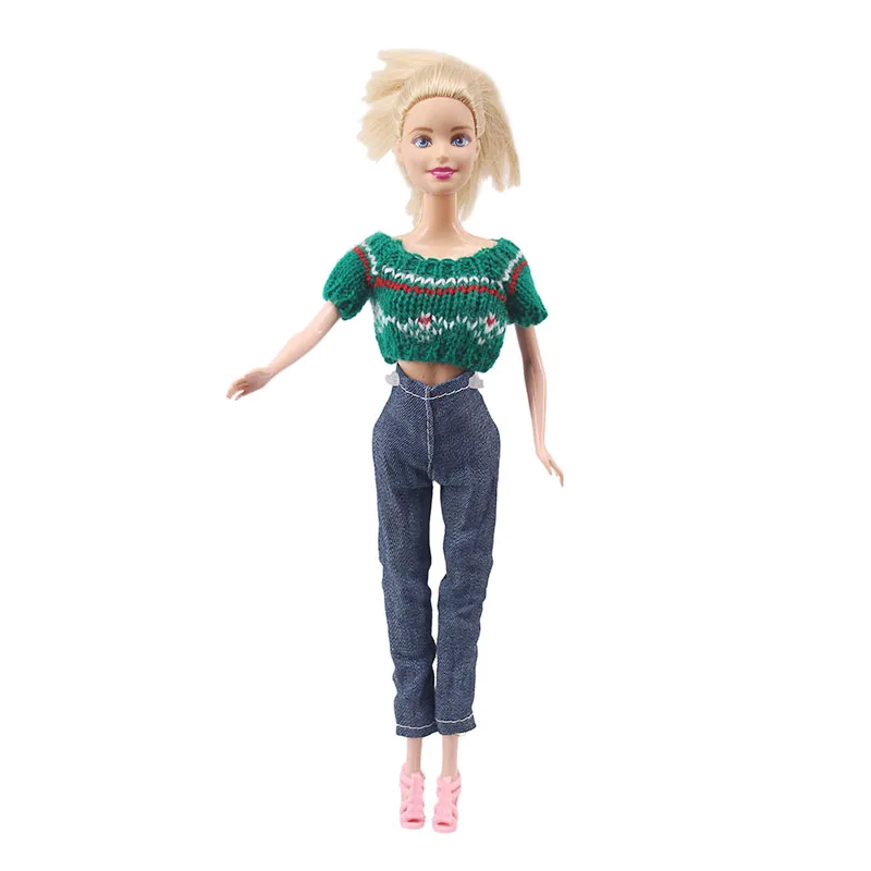 Куклы-Барби одежда зеленый костюм длинная пальто свитер юбка куртка подходит для