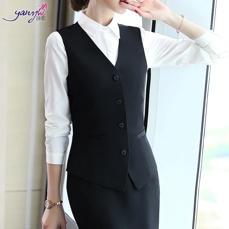 Женский Элегантный жилет деловой стиль для девушек топы офиса официальная