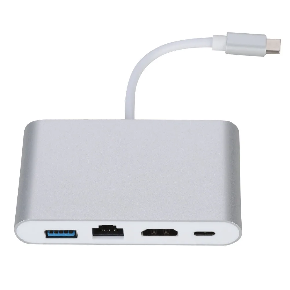 Новый концентратор USB 3.0 Type-C для HDMI 4K + RJ45 Gigabit Ethernet 3 1 | Компьютеры и офис