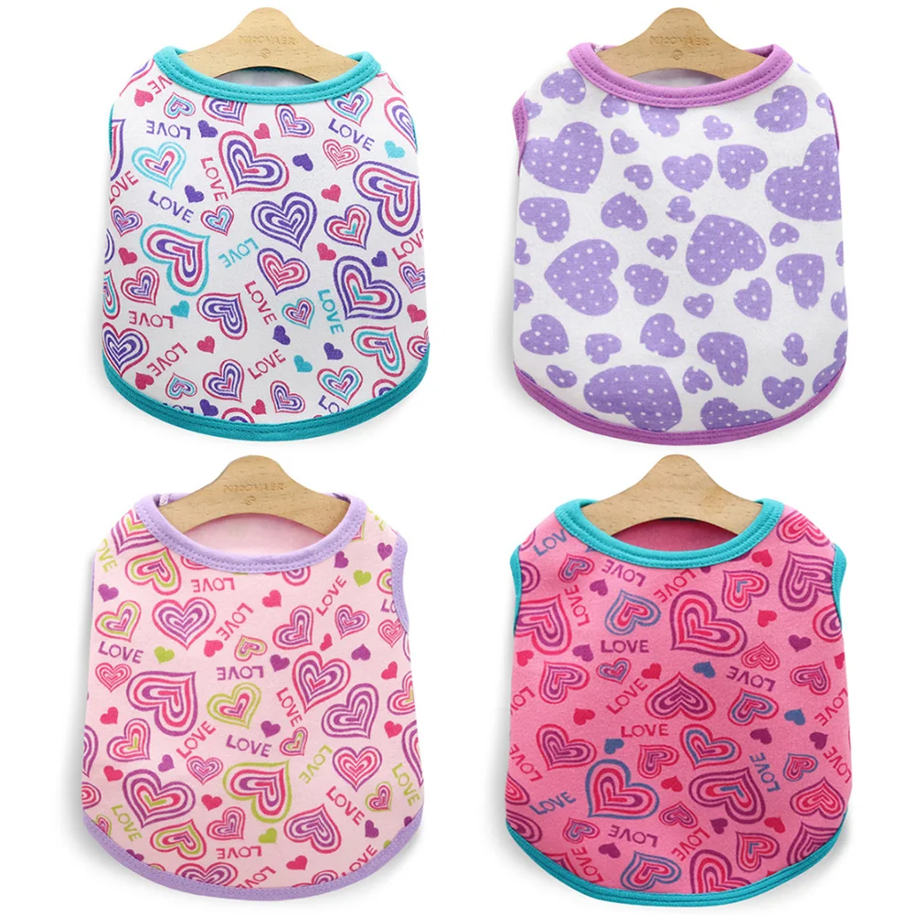

Pet Supplies Youthful New Love Pattern T-shirt Fleece Vest Comfortable Sweet Sweater Warm Small and Medium-sized Dog Clothes