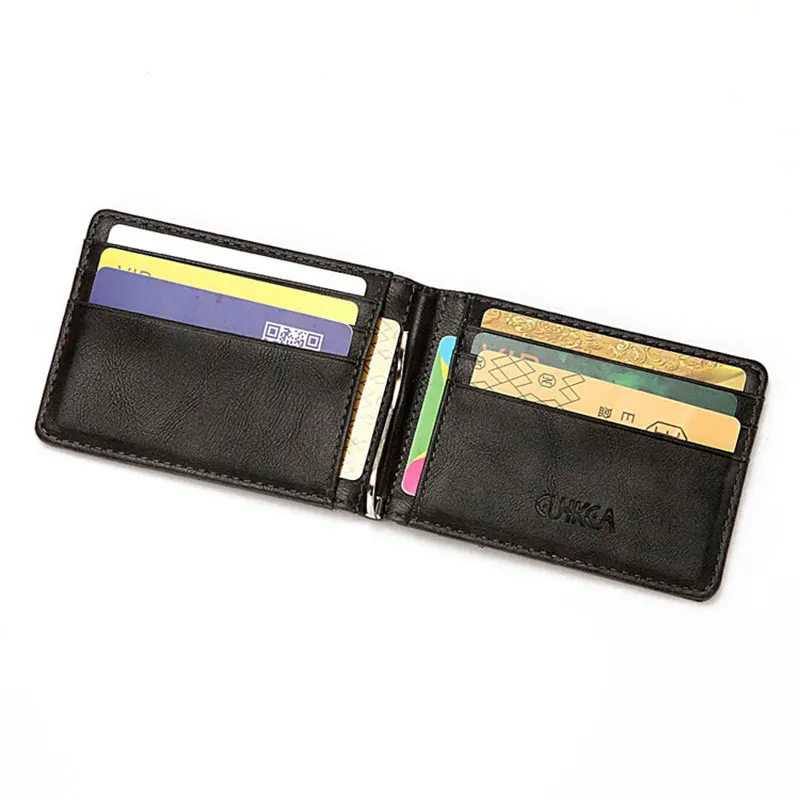 RFID Men's Leather Slim Bifold Money Clip Wallet Front Pocket Credit Card Holder 3