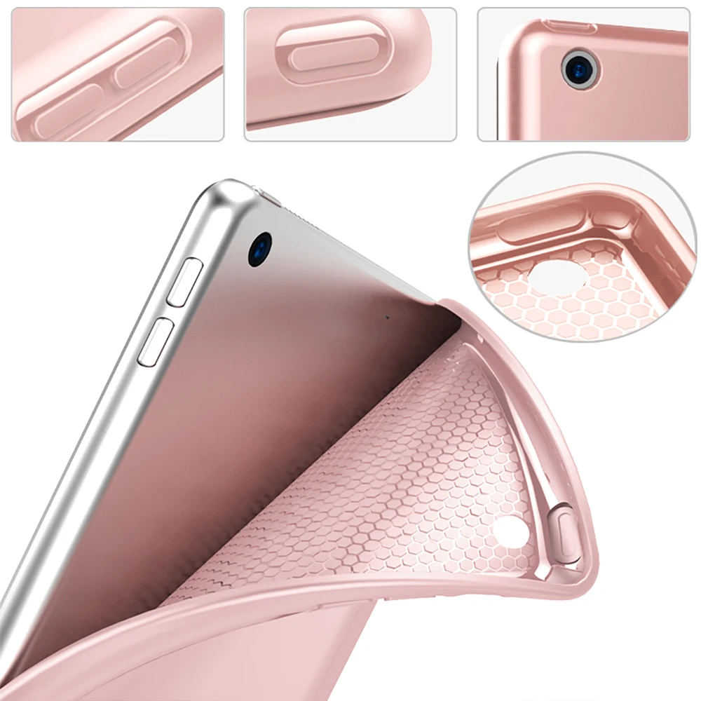 7-го поколения, трехслойный смарт-чехол, funda для iPad, 10,2 дюймов, Автоматический Режим сна/пробуждения, светильник, весовая подставка, силиконовый чехол, A2200, A2198, A2197