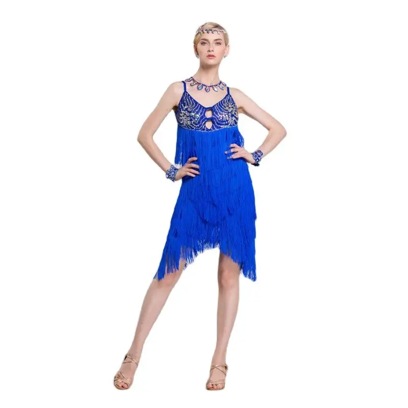 

L-16108 Latin dance performance dress adult tassel competition dress tailored performance dress