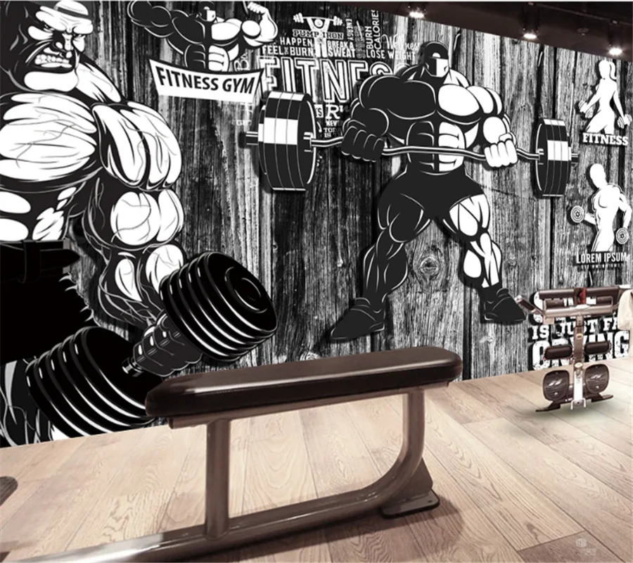 Wellyu индивидуальные большие 3d обои оснастка в стиле ретро доска спорт тренажерный