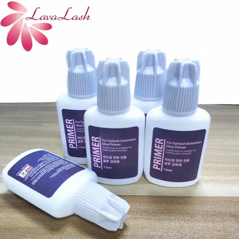 

5 bottles Korea False eyelash extension glue primer 15ml keep lashes stay longer make glue stronger lashes tool bonder primer