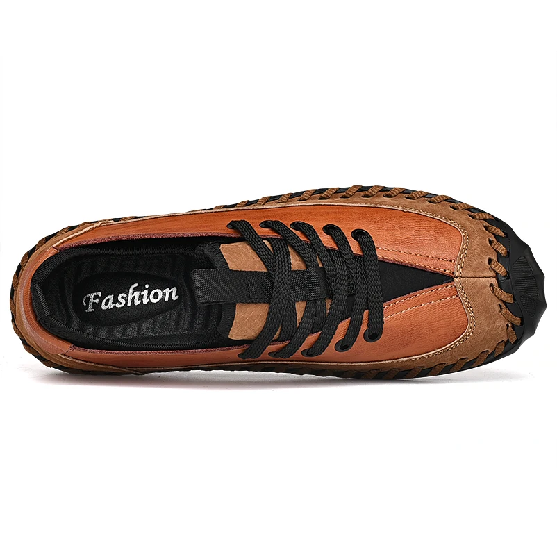 Мужские туфли из натуральной кожи летние модные повседневные лоферы мягкая