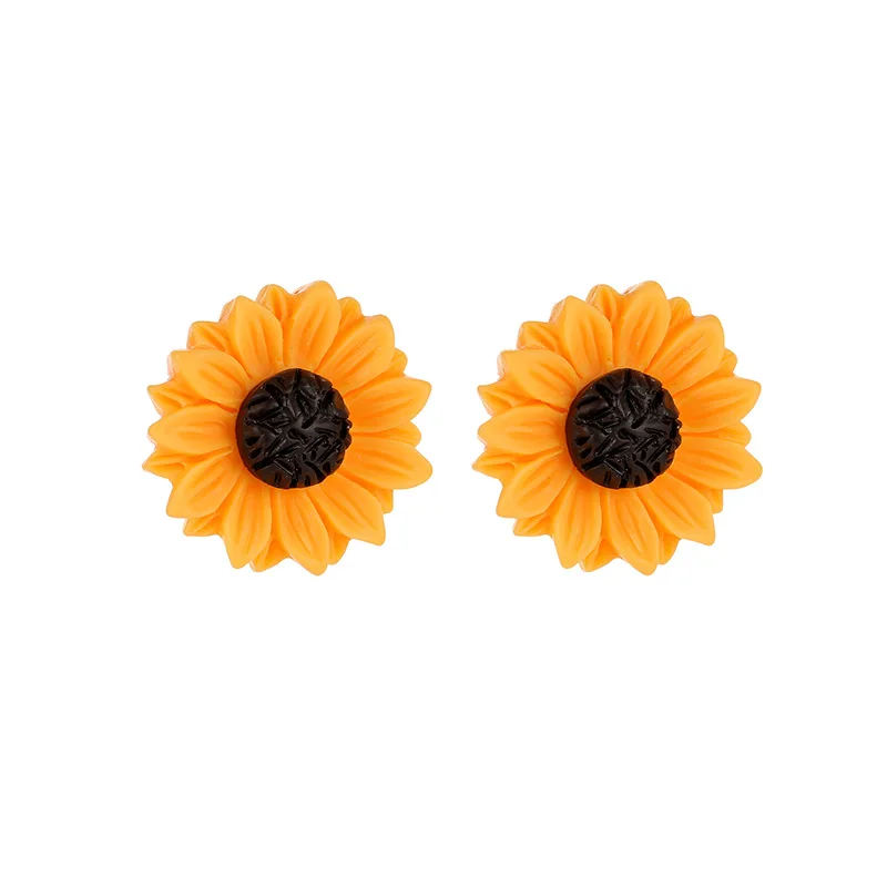 

New Sun Flower Necklace Earrings Set for Women Girls Femininity Fashion Sunflower Set Sweet Party Wedding Jewelry Accessories