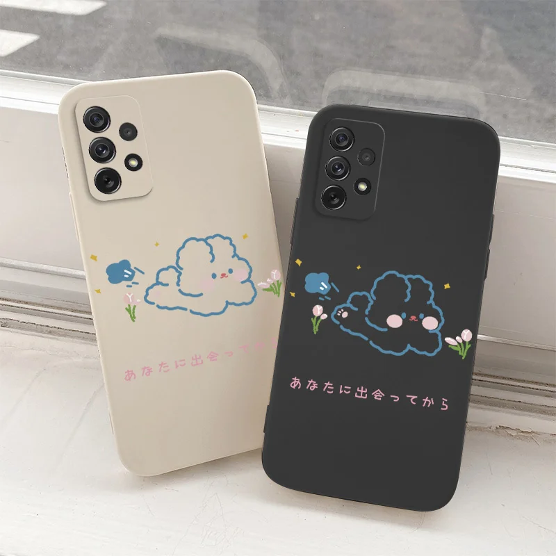 

Cute Bunny Case For Samsung A72 A52 A42 A32 A22 A21S A02S A12 A02 A71 A51 A41 A31 S21 S20 FE S10 S9 Ultra Plus Soft Phone Cover