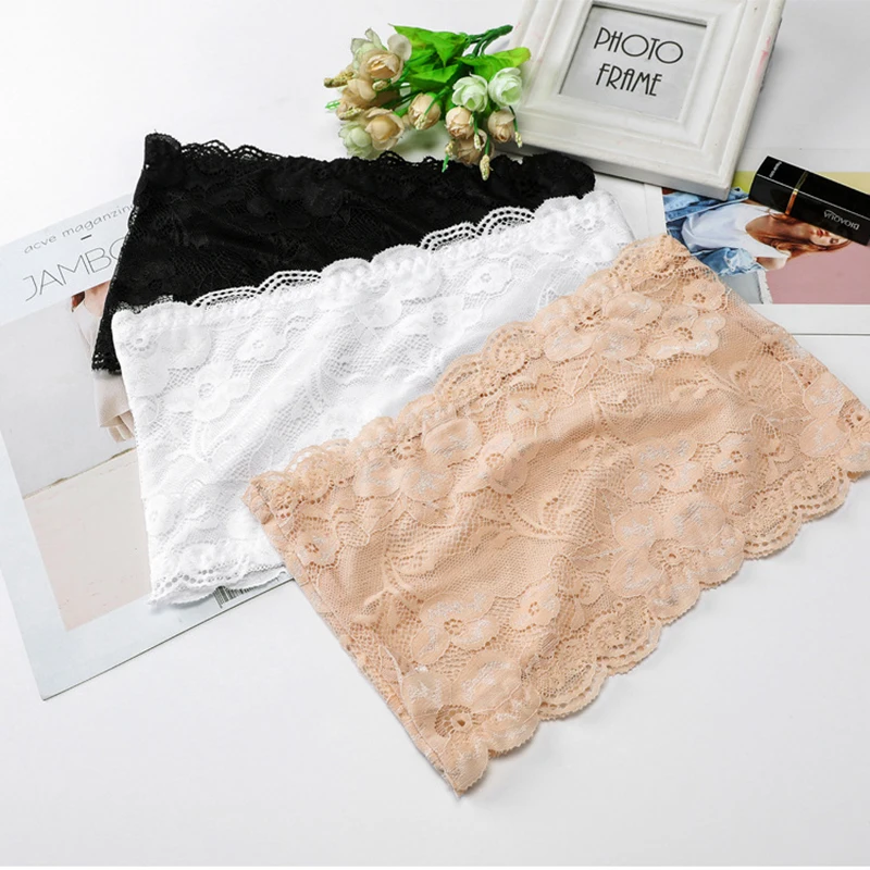 

Women Lace Tube Top Brassiere Lace Bra Wrapped Chest Strapless Crop Tops