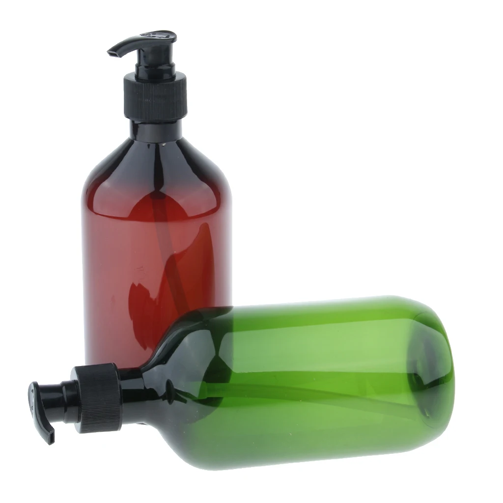 

2Pcs - 500ml Empty Lotion Bottles Refillable Water Containers For Shampoo Soap