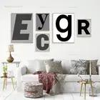 Черно-серый алфавит Холст Картина настенное искусство C E r G Y плакаты с английскими буквами декоративные картины Современное украшение для дома