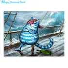 Синий мультфильм кошка Алмазная картина круглая полная дрель животное Nouveaute DIY мозаика вышивка 5D Вышивка крестом домашний декор подарки