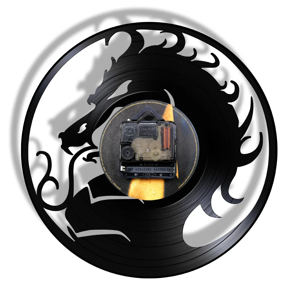 Настенные часы с изображением злого дракона тихие готические украшения для дома