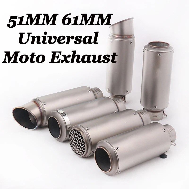 

51mm 61mmm Universal Motorcycle Exhaust Muffler Pipe Modify Motocross Scooter PCX CBR250 CB400 Nmax escape moto