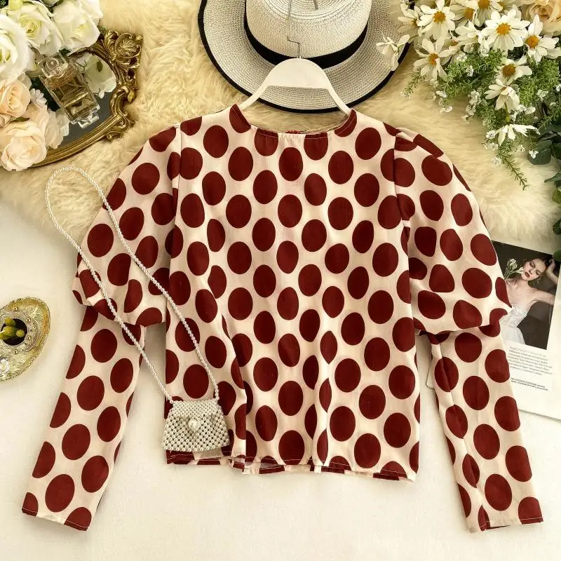 Весна 2020 новая хлопковая рубашка женская дизайнерская с пышными рукавами в стиле