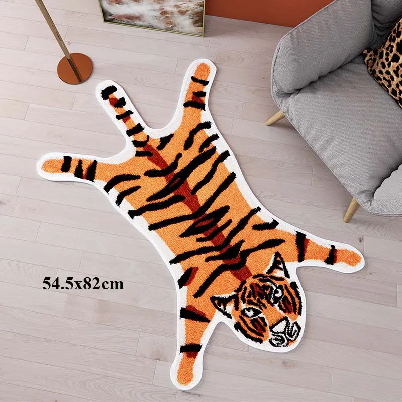 tiger orange Кухонный Придверный коврик для ванной комнаты Противоскользящий коврик с животным принтом 3D Тигр Панда кошка печать ковер ковровая зона ковер для дома 3 размера - Цвет: tiger orange