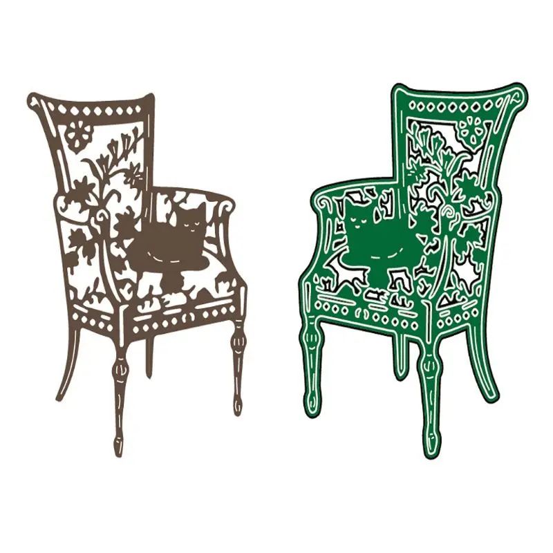 Стул Cat Металлический Трафаретный вырубной штамп Скрапбукинг Сделай Сам для