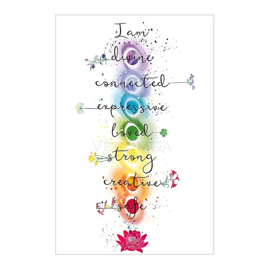 

Chakra Poster Wall Art Home Decor Watercolor Wall Pictures for Living Room Canvas Painting Spiritual Art Print Bedroom Decor