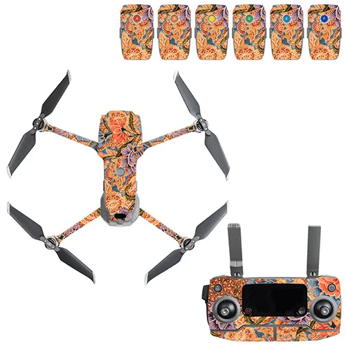 Светло-желтый Граффити наклейка Skins Комплект для DJI Mavic 2 Drone Body sticker пустынный камуфляж наклейки аксессуары для кожи Mavic 2 PRO/Zoom - Цвет: Светло-желтый