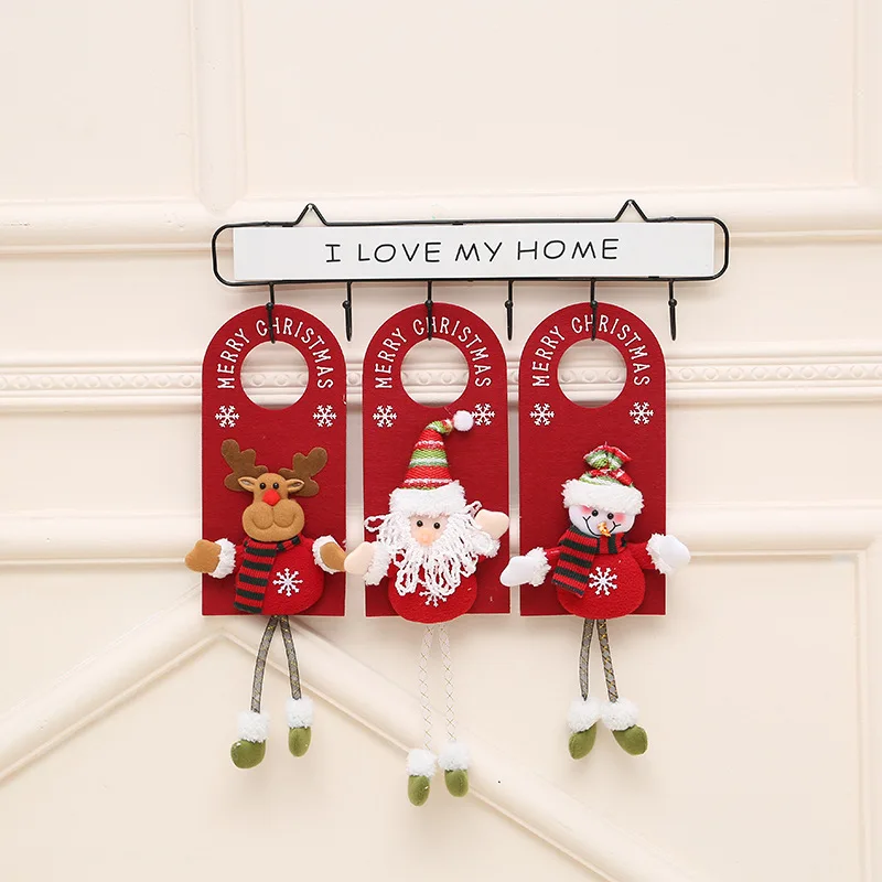 

Creative Christmas Door Hanging Doll Santa Snowman Deer Ornaments Sign Pendant Xmas Home Decor