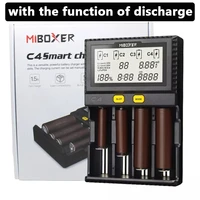 miboxer c4 lcd smart battery charger for li ion imr icr lifepo4 18650 14500 26650 21700 aaa batteries 100 800mah 1 5a discharge