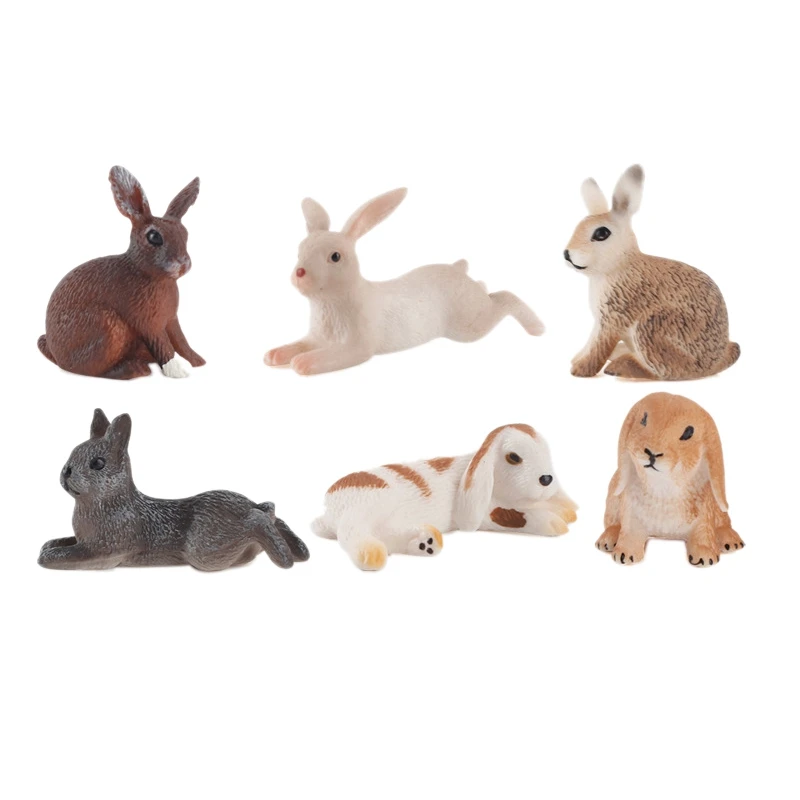 

Rabbit Toy Figure Easter Bunny Figurine Animal Easter Rabbit Characters Toys for Kids Playset Party Fairy Ornament