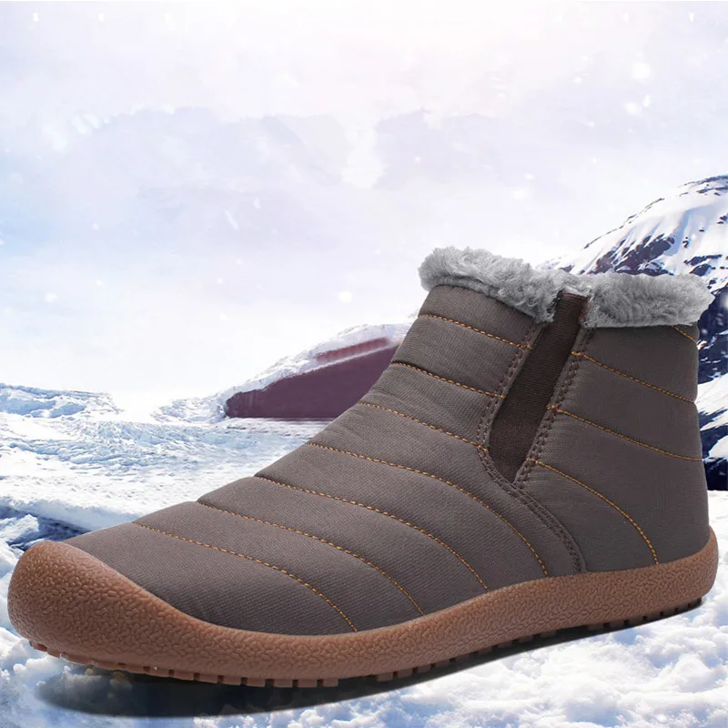 Модные осенне зимние теплые ботинки с высоким берцем мужские рабочие мехом на