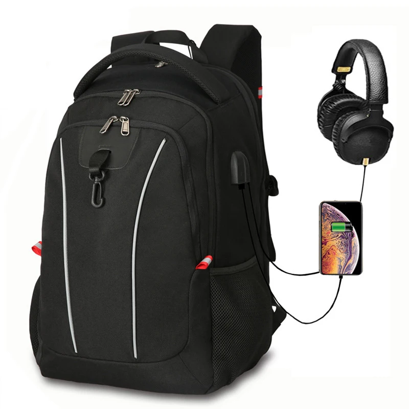 С отражающей полоской для ноутбука рюкзаки мужчин 17 дюймов школьные сумки