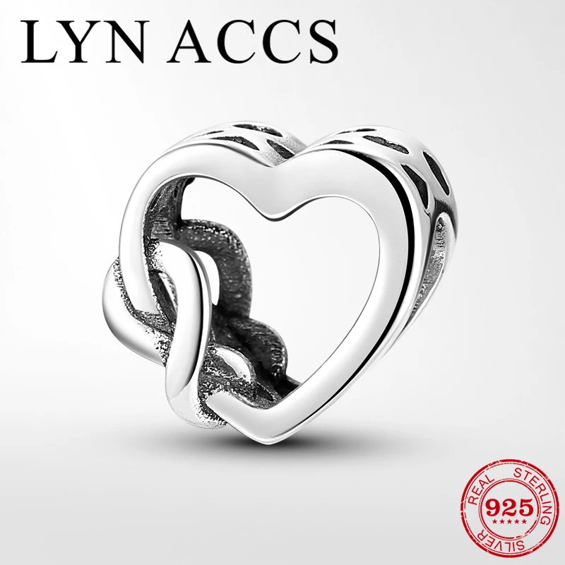 Hollow out 925 Sterling Silver Infinity symbol and love Heart Charms for Jewelry Making fit Original DIY Bracelet | Украшения и