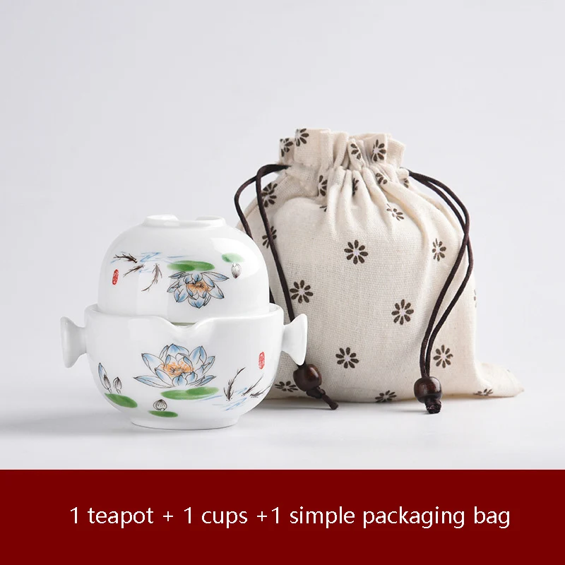 Керамические чайники gaiwan чайники Китайский чайный набор для путешествия с сумкой для путешествий - Цвет: 05